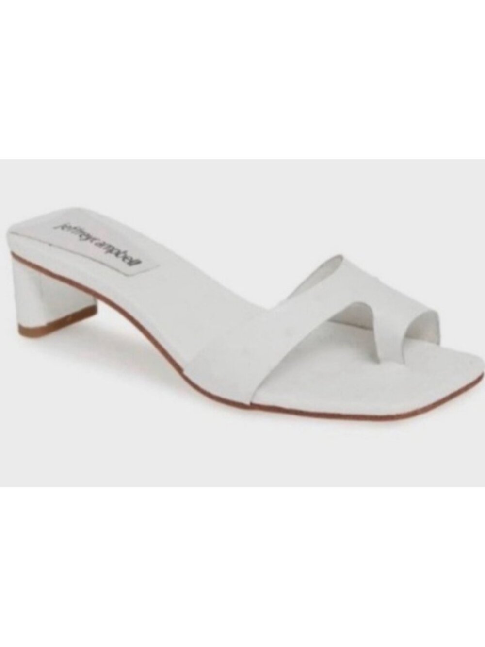 Jeffrey Campbell White Square Toe Mule Sandals Low Heel Size 6.5